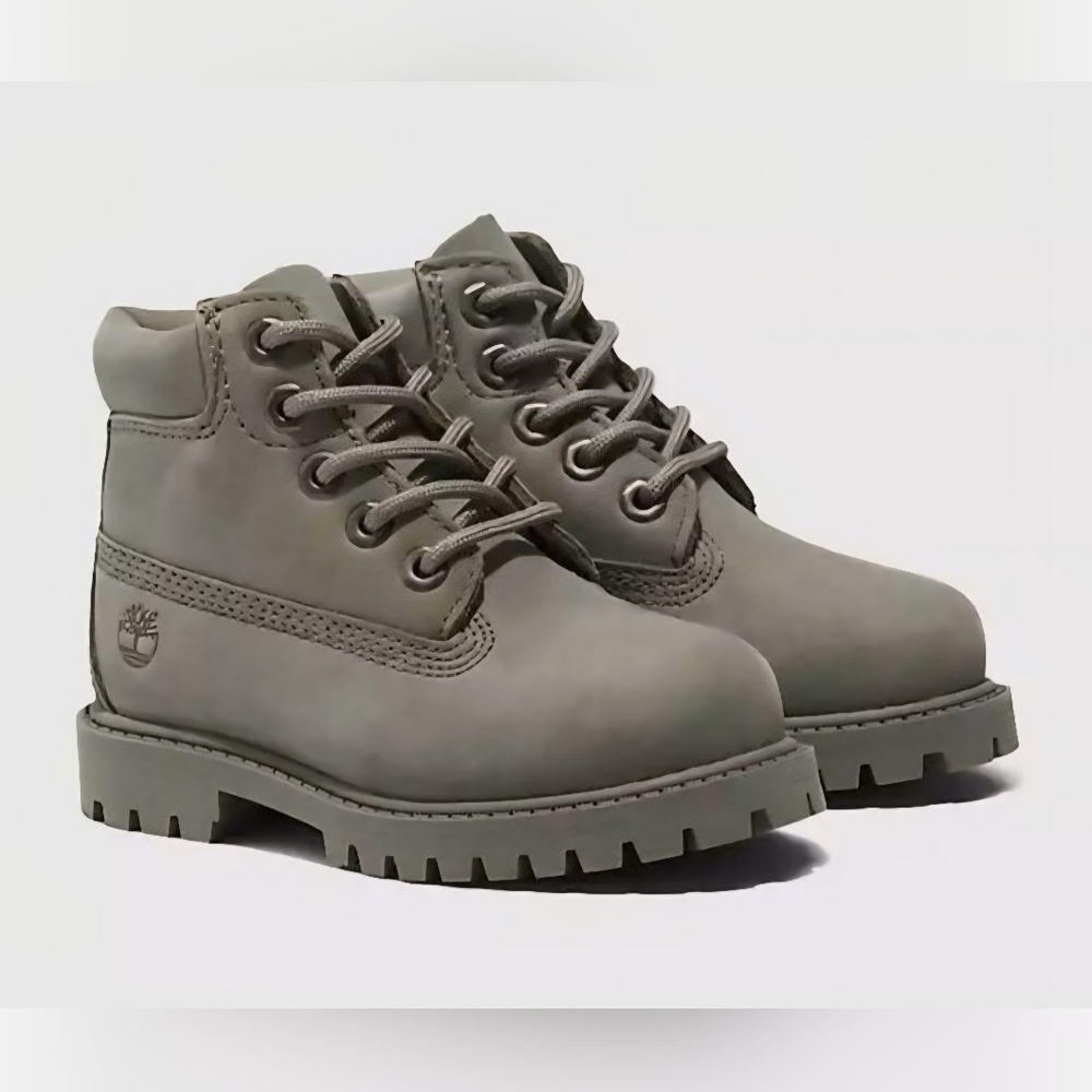 Timberland Olive Lace-Up Boots Kids Size 4 Or Womens Size 6